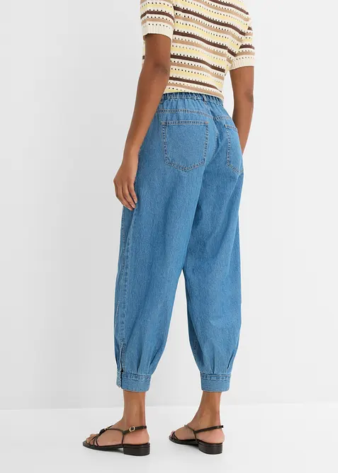 Tunna ballongjeans med Mid Waist, res&aring;rmidja, bonprix