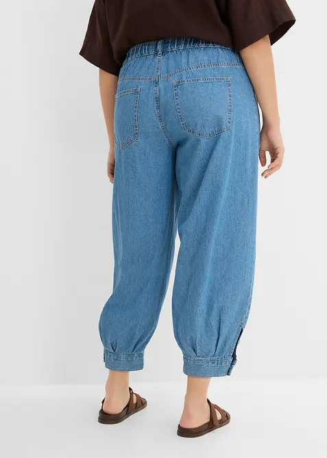 Tunna ballongjeans med Mid Waist, res&aring;rmidja, bonprix