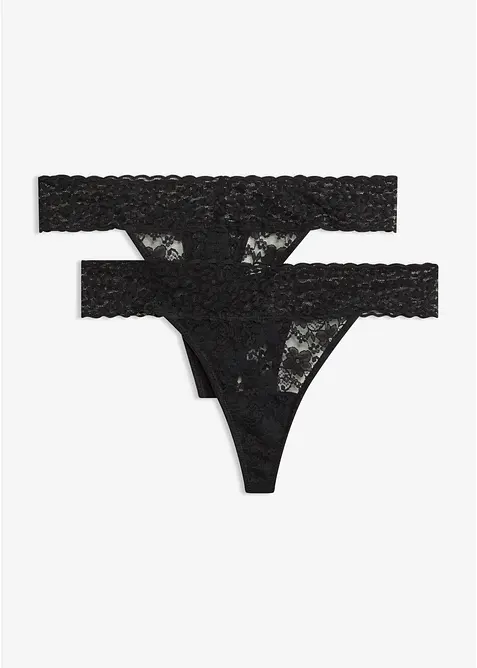 Stringtrosa i spets (2-pack), bonprix