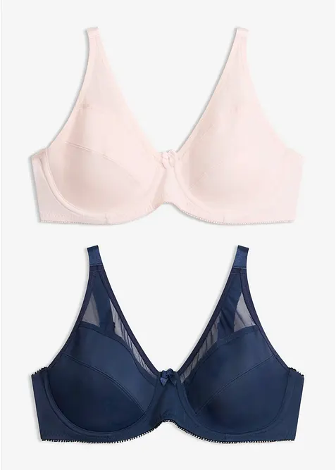 BH med bygel och mesh (2-pack), bonprix