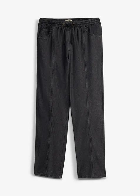 Tunn dra p&aring;-byxa i Loose Fit, Straight, bonprix