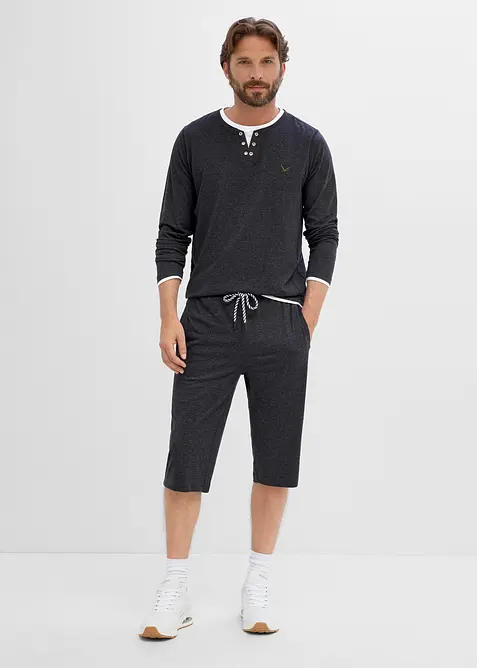 L&aring;ng&auml;rmad T-shirt med 2-i-1-look (2-pack), bonprix