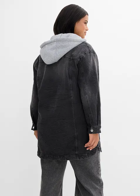 Jeansjacka med huva, bonprix