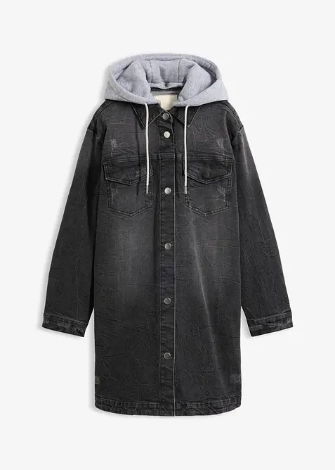Jeansjacka med huva, bonprix