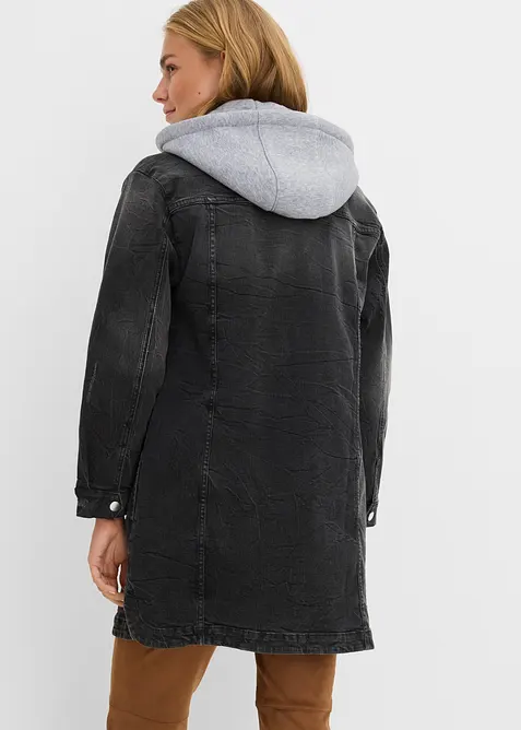 Jeansjacka med huva, bonprix