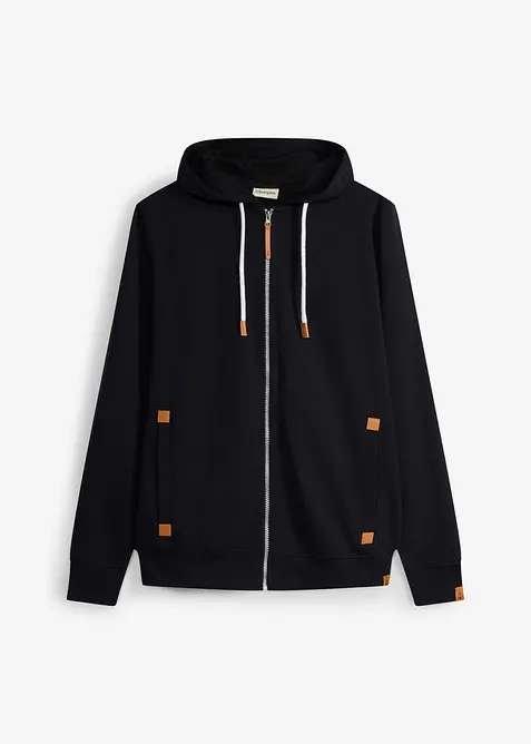 Munkjacka med detaljer i skinnimitation, bonprix
