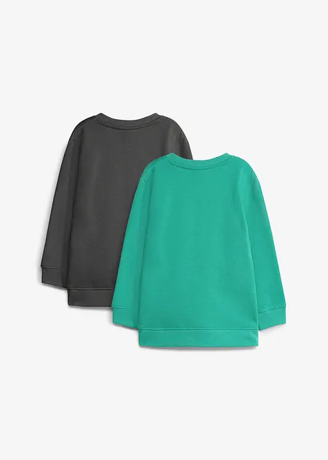 Sweatshirt i mjuk bomullsmix (2-pack), bonprix