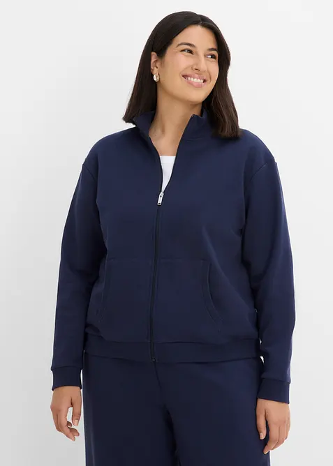 Sweatshirtjacka i ekologisk bomull, bonprix