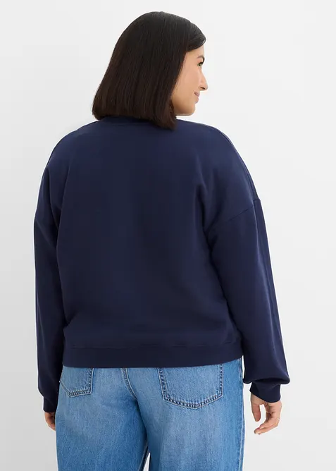 Kort oversizesweatshirt av ekologisk bomull, bonprix