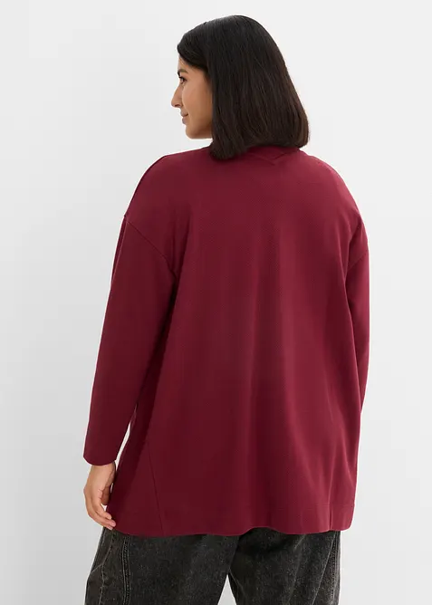 L&aring;ng sweatshirtjacka av mjuk bomullsmix, bonprix