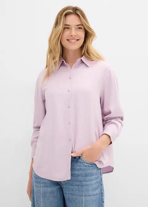 Skjortblus av mjuk viskos, bonprix