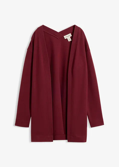 L&aring;ng sweatshirtjacka av mjuk bomullsmix, bonprix