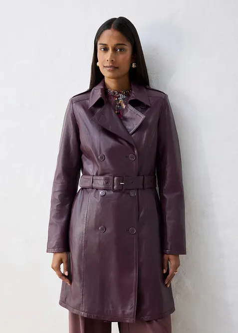 Trenchcoat av lammnappa, bonprix