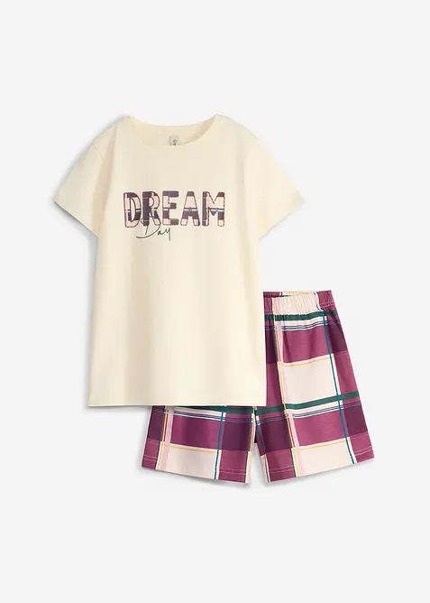 Pyjamas med shorts, av ekologisk bomull, bonprix