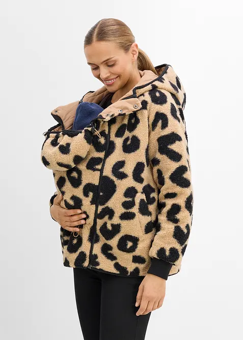 Mammajacka med babyficka, i teddyfleece, bonprix
