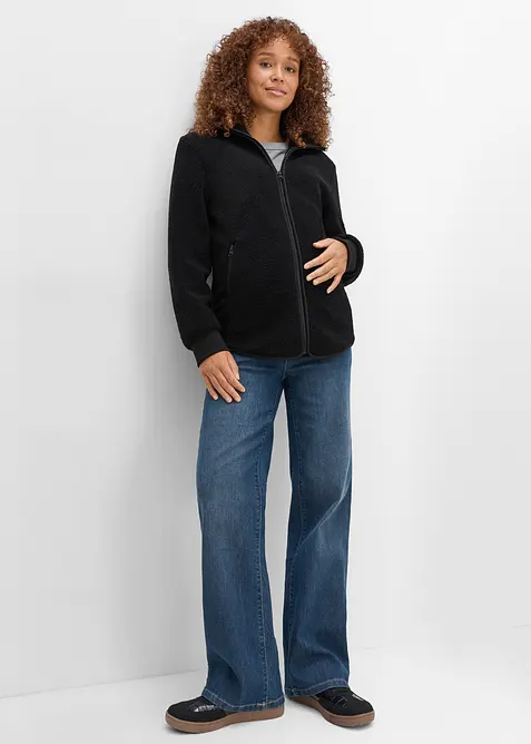 Mammajacka med babyficka, i teddyfleece, bonprix