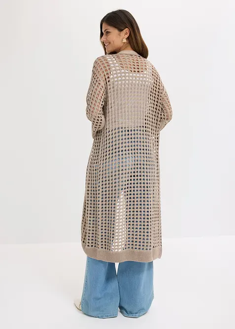 L&aring;ng cardigan med h&aring;lm&ouml;nster, bonprix