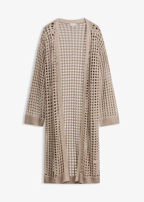 L&aring;ng cardigan med h&aring;lm&ouml;nster, bonprix