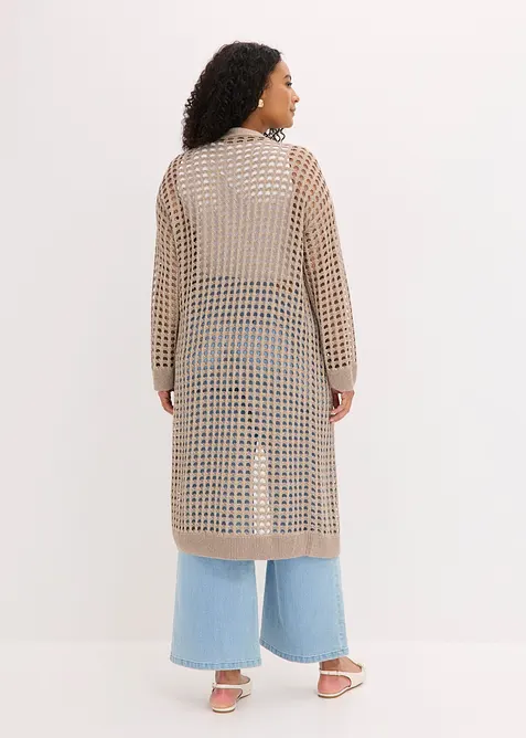 L&aring;ng cardigan med h&aring;lm&ouml;nster, bonprix