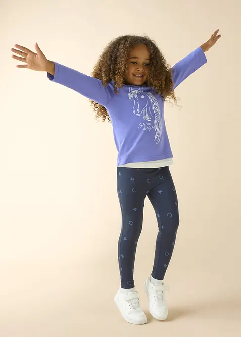 Leggings av stretchig mix med ekologisk bomull (3-pack), bonprix
