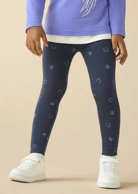 Leggings av stretchig mix med ekologisk bomull (3-pack), bonprix