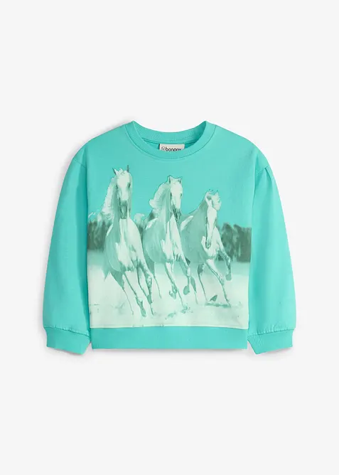 Sweatshirt av ekologisk bomull med ballong&auml;rmar, bonprix