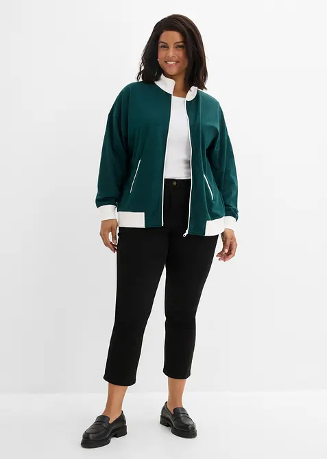 Sweatshirtjacka i ekologisk bomull, bonprix