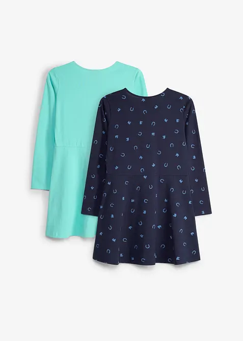 Jerseykl&auml;nning av ekologisk bomull (2-pack), bonprix