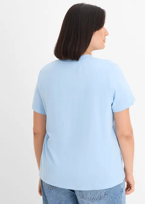 T-shirt med V-ringning i ekologisk bomull (3-pack), bonprix