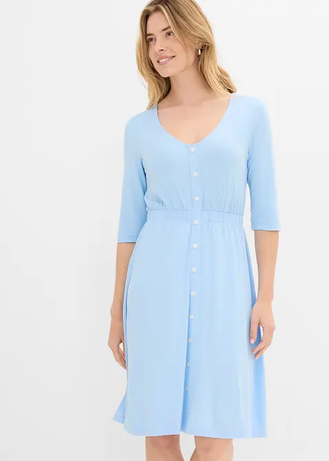 Jerseykl&auml;nning i elastisk viskosmix, bonprix