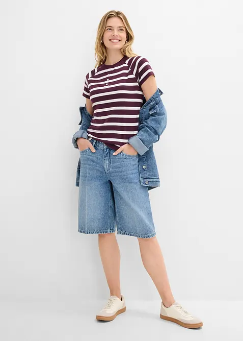 Topp med raglansk&auml;rning, av bomull (2-pack), bonprix