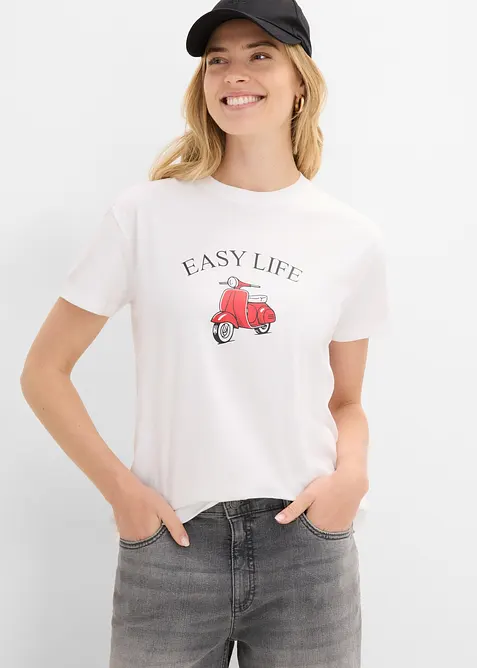 Ledig T-shirt med bomull, bonprix
