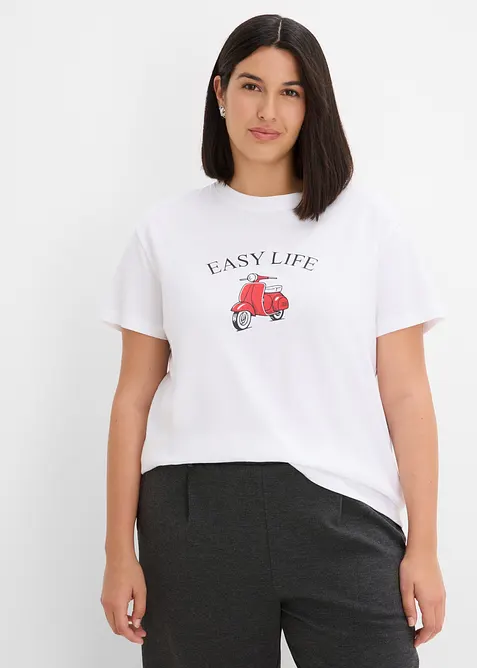 Ledig T-shirt med bomull, bonprix