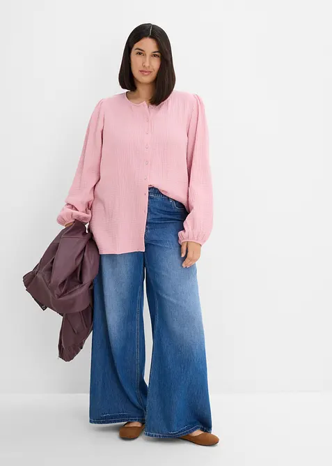 Oversizeblus i mjuk muslin, bonprix