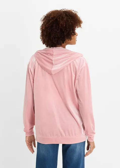 Sweatshirt med huva, av sammet, bonprix