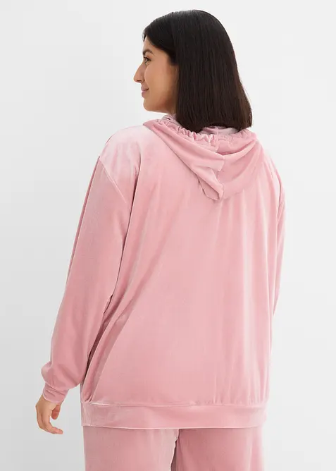 Sweatshirt med huva, av sammet, bonprix