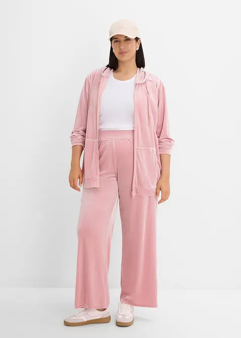 Sweatshirt med huva, av sammet, bonprix