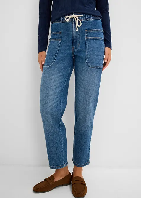 Straight Jeans High Waist, cropped, bonprix