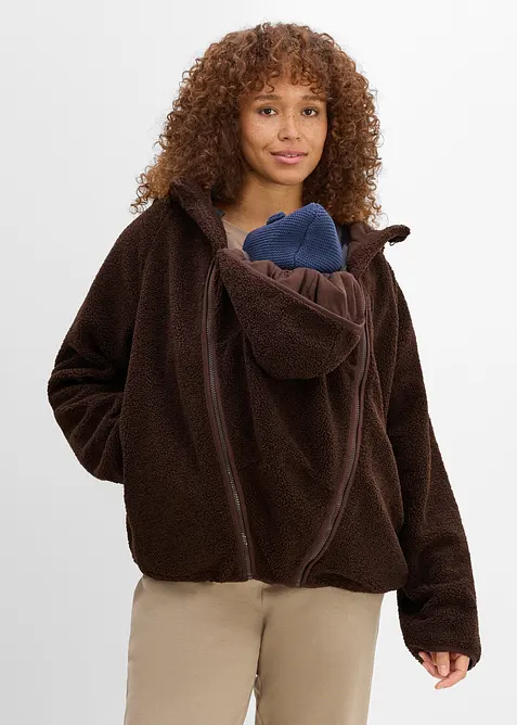 Mammajacka med babyficka, i teddyfleece, bonprix