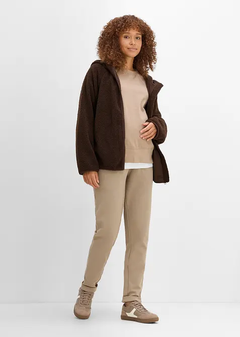 Mammajacka med babyficka, i teddyfleece, bonprix