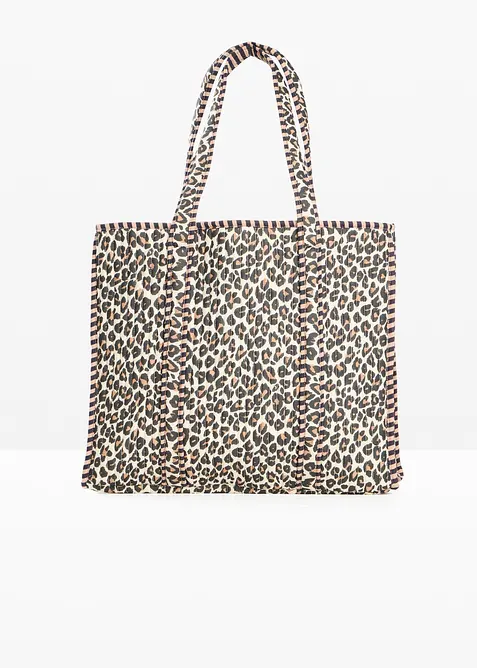 V&auml;ndbar shoppingv&auml;ska i bomull med leopardm&ouml;nster, bonprix