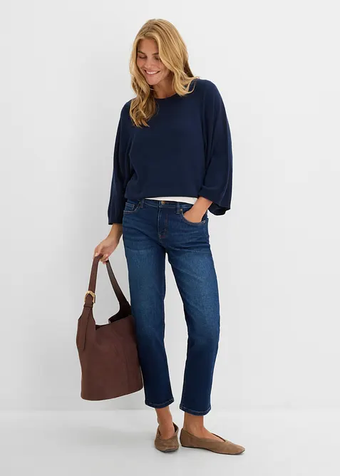 Straight Jeans Mid Waist cropped, bonprix