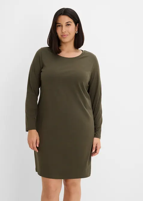 Jerseykl&auml;nning av bomull med stretch (2-pack), bonprix