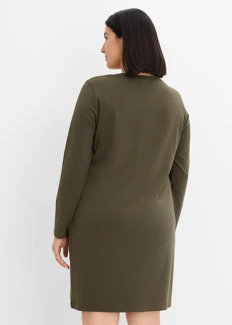 Jerseykl&auml;nning av bomull med stretch (2-pack), bonprix
