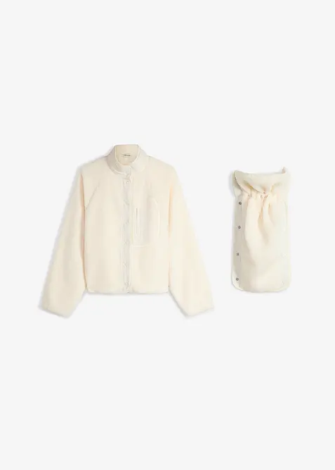 Mammajacka med babyficka, i teddyfleece, bonprix