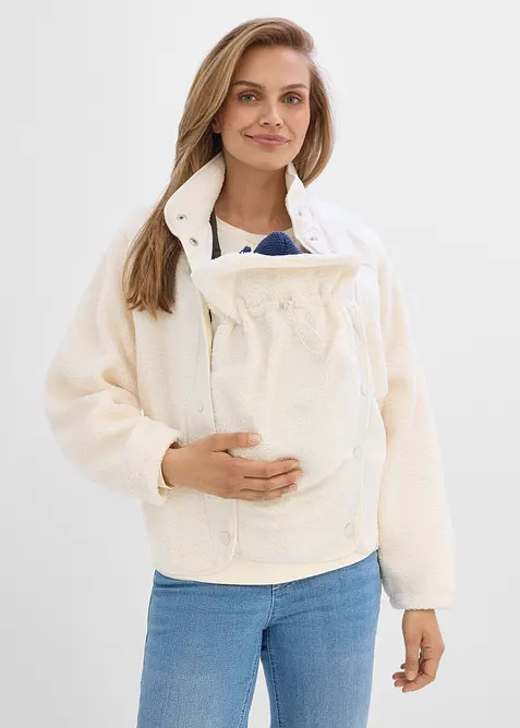 Mammajacka med babyficka, i teddyfleece, bonprix