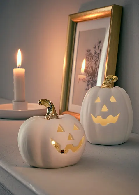 Prydnadsf&ouml;rem&aring;l, pumpor, med LED-ljus (set i 2 delar), bonprix
