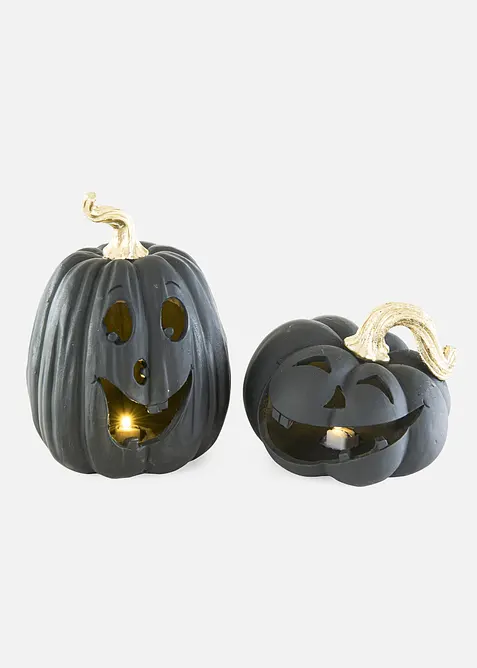 Prydnadsf&ouml;rem&aring;l, pumpor, med LED-ljus (set i 2 delar), bonprix
