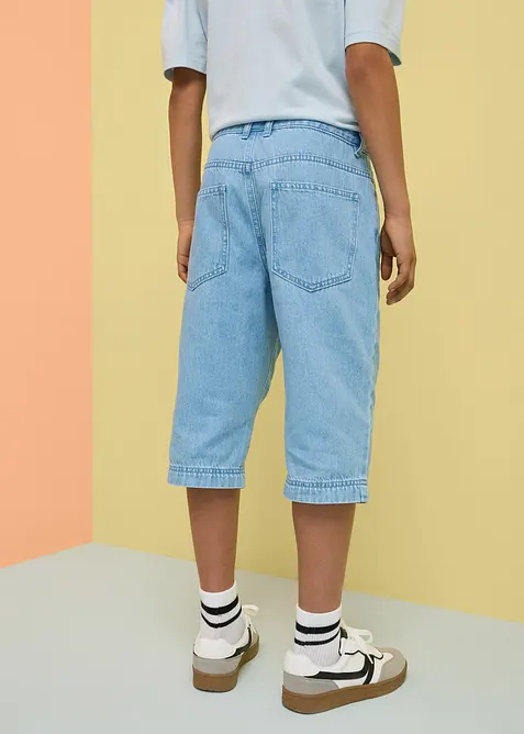 Jeansshorts med justerbar midja, Loose Fit, bonprix