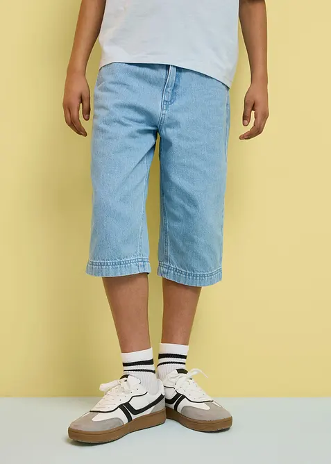 Jeansshorts med justerbar midja, Loose Fit, bonprix